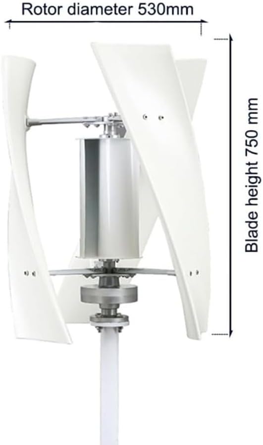 White,48V,HYZHANHONG 9000W 12V 24V 48V 220V Vertical Wind Turbine Generator,3-Blade Wind Generator with Controller, Magnetic Levitation Axis for Gazebos Huts Or Mobile Houses (White)