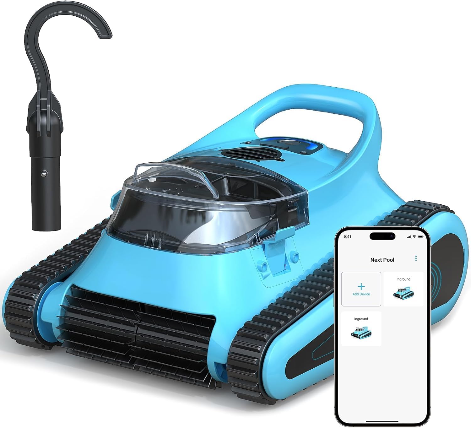 (2025 New) Cordless Robotic Pool Vacuum Cleaner for Floor&Wall-Climbing & Waterline Cleaning,APP Control 180W Suction Scrubbing Cleaning 150 Mins Long Battery for Pools Up to 2,000 sq.ft