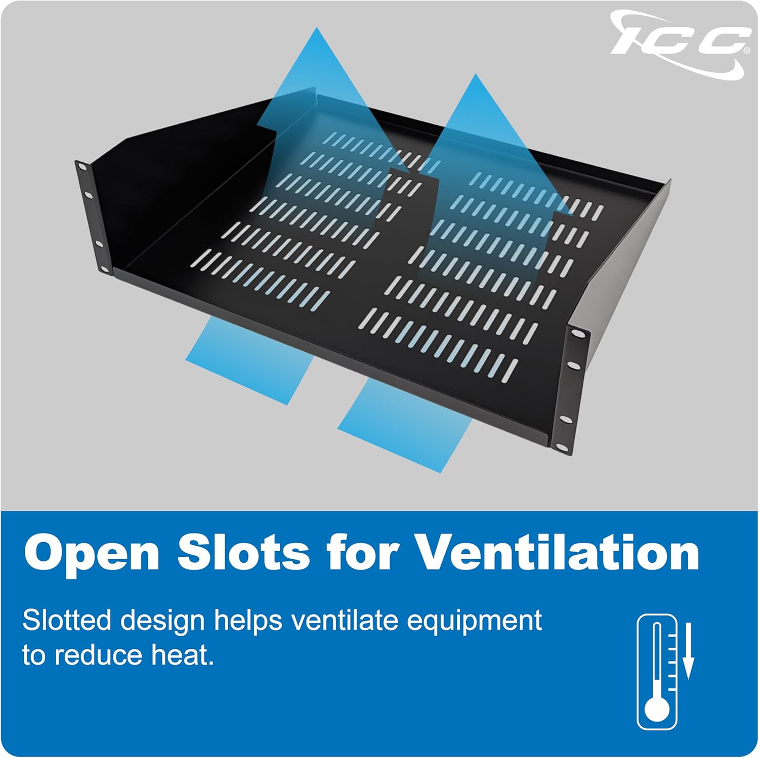 ICC 3U Cantilever Rack Shelf, Heavy-Duty Ventilated Steel Tray for 19