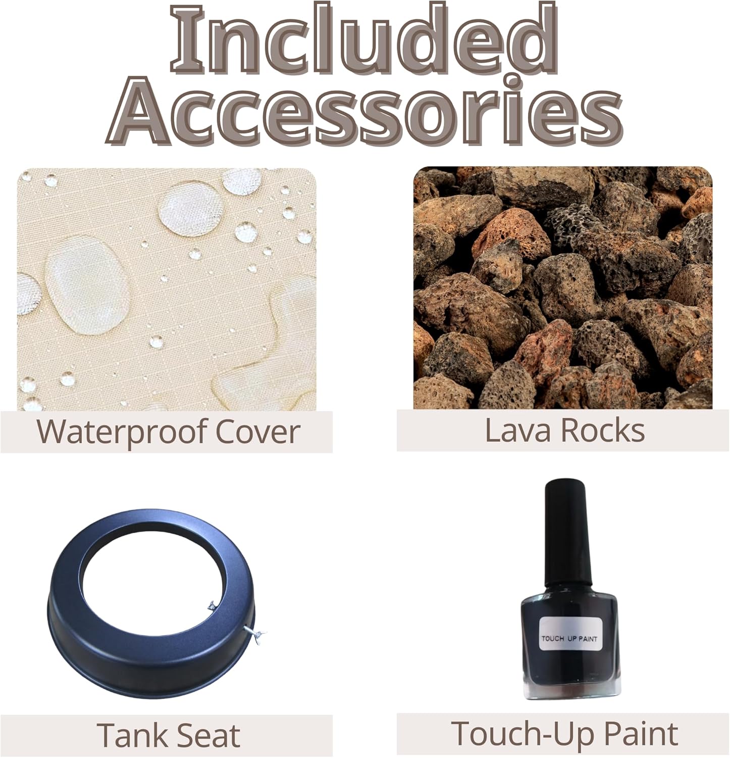 GOWE Outdoor Rectangle Propane Fire Pit Table 60inch, 60,000 BTU Concrete Fire Table with Waterproof Cover, Auto-Ignition, Free Lava Rocks,