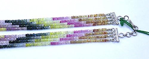 Natural faceted Multi Color Sapphire 3mm faceted Rondelle Bead 19