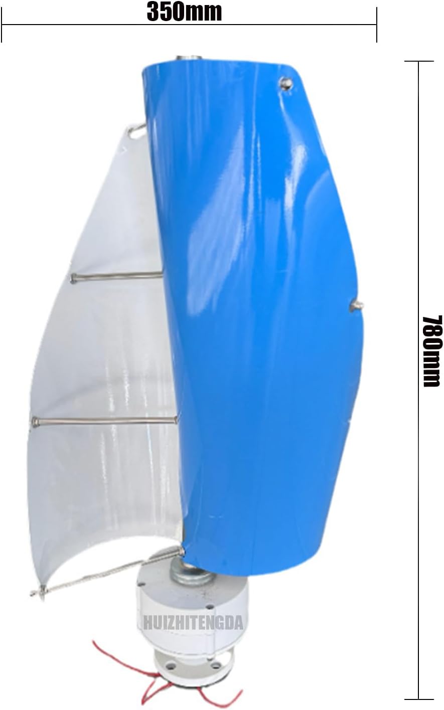 2 Blades Spiral Wind Generator,2000W 12V 24V 48V Vertical Axis Wind Turbine with Wind Controller Applicable to Wind and Solar Power Generation Systems