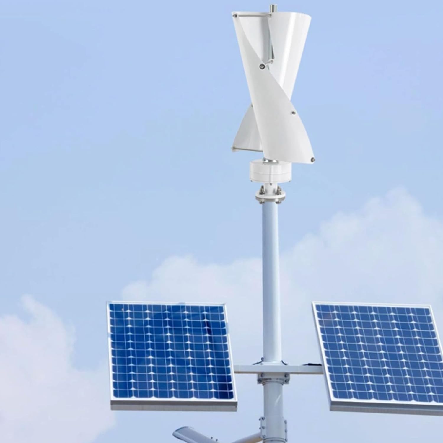 48v, 5000W Vertical axis Wind Turbine, 12V-220V Wind-Solar Complementary Permanent Magnet Generator, Low Noise Spiral Design Windmill, Suitable for Home, Ship, Street Lighting