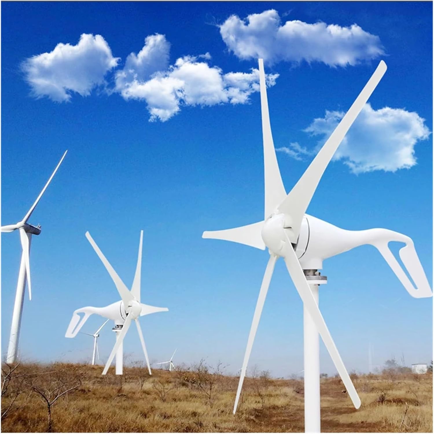 Wind Turbines, 300W Wind Generator 3 Or 5 Blades 12V 24V for Home Use and Monitoring Low Noise Wind Turbine(3 Blades,24V)
