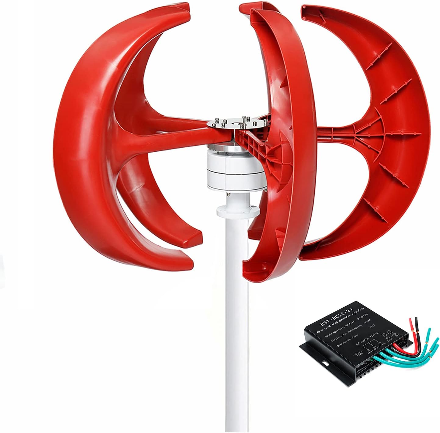 3000W Vertical Axis Wind Generator Kit, 220V Wind Turbine with Charger Controller Windmill Generator Suit for Hybrid Solar Wind System