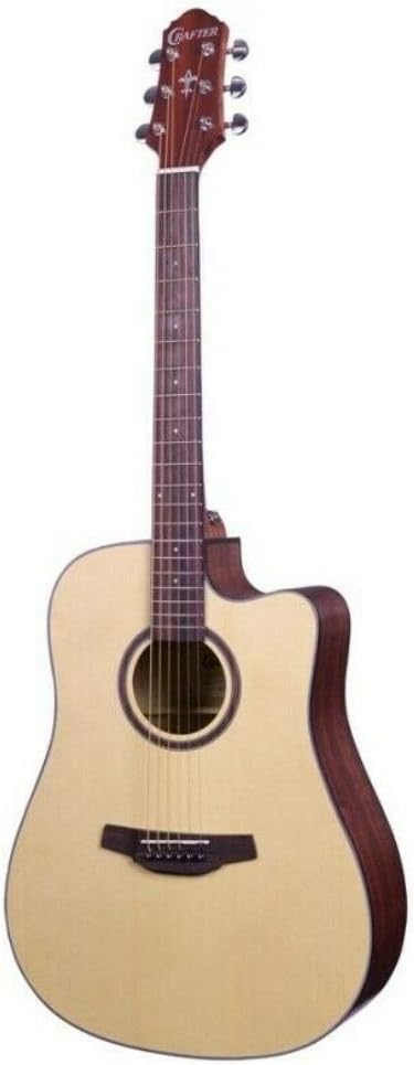 Crafter Guitars 6 String Acoustic-Electric Guitar, Right, Natural (HD100-CE-N)