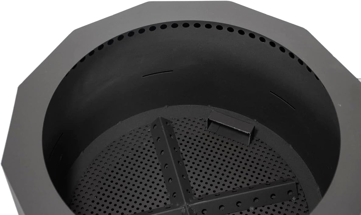 Blue Sky Outdoor Living Peak Smokeless Patio Fire Pit with Spark Screen and Lift, with Lift-Out Ash Catch, Black