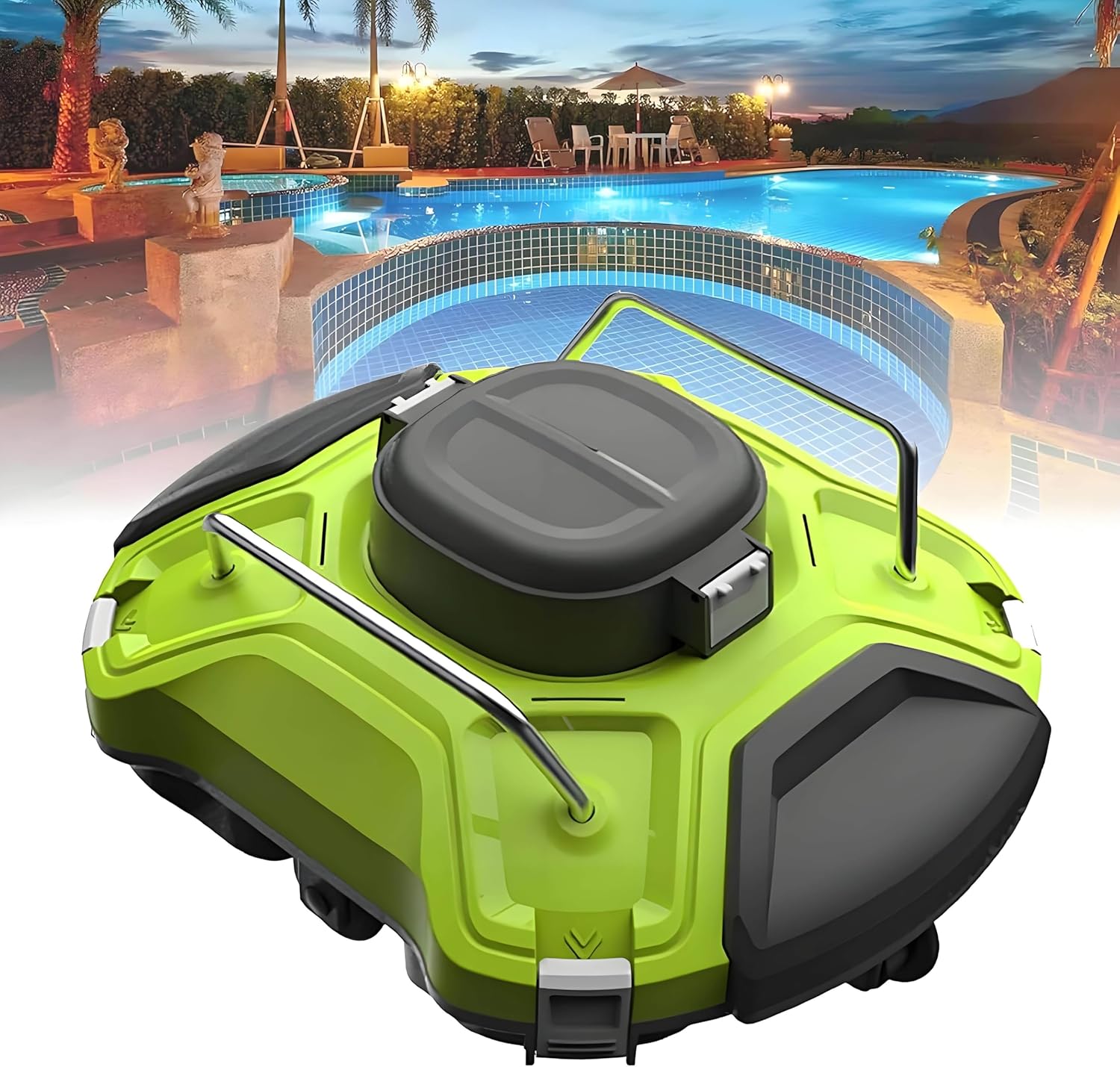 Cordless Pool Cleaner Machine, Swimming Pool Cleaner Robot, Pool Automatic Vacuum Cleaner, 5000mAh, IPX8, 80~100㎡ Cleaning Area, for Above Ground and In-Ground Pools