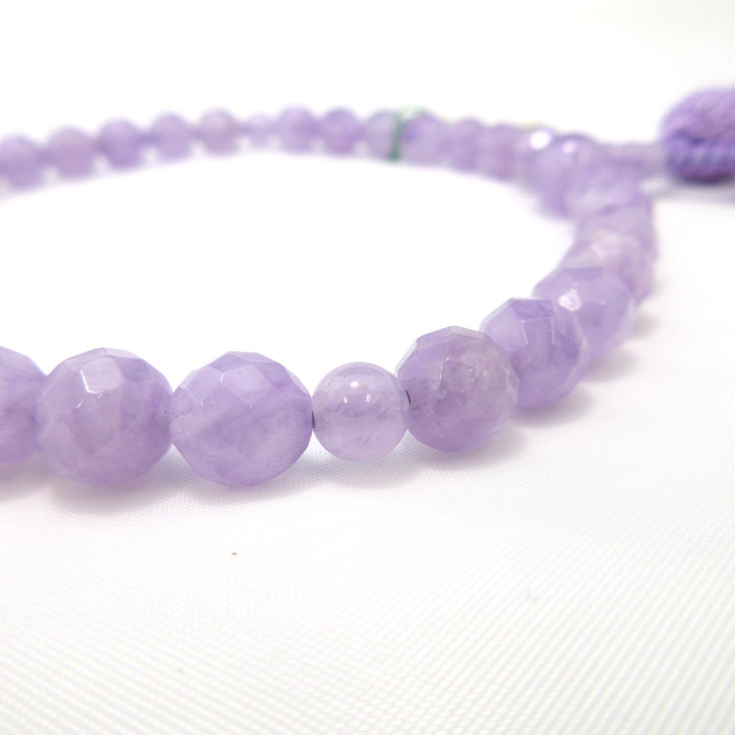 Cut Purple Amethyst Japanese Traditional Juzu Buddhist Women Prayer Beads Handmade in Kyoto Mala Beads for Women