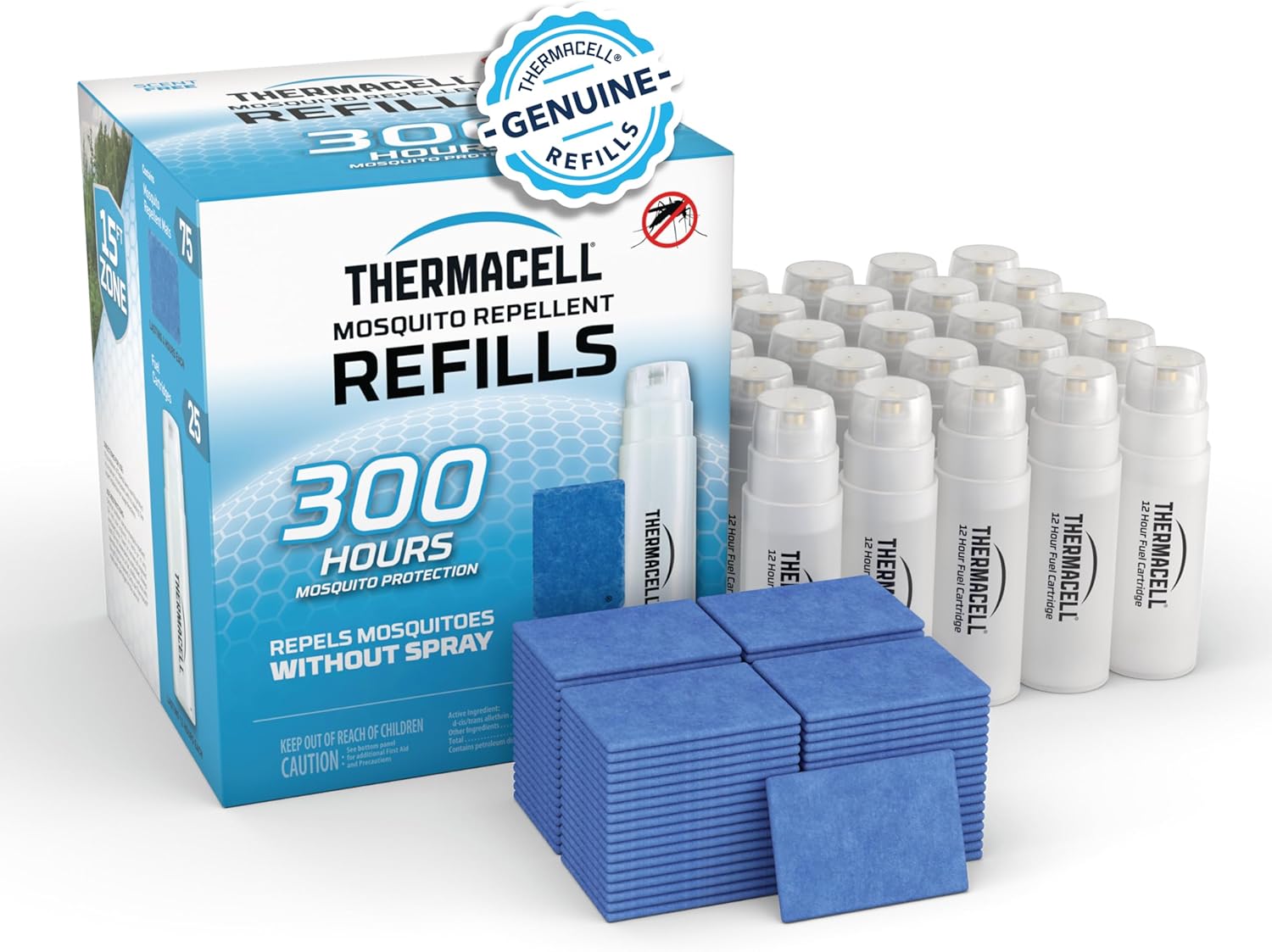 Thermacell Mosquito Repellent Refills; Compatible with Any Fuel-Powered Thermacell Repeller; Highly Effective, Long Lasting, No Spray or Mess; 15 Foot Zone of Mosquito Protection