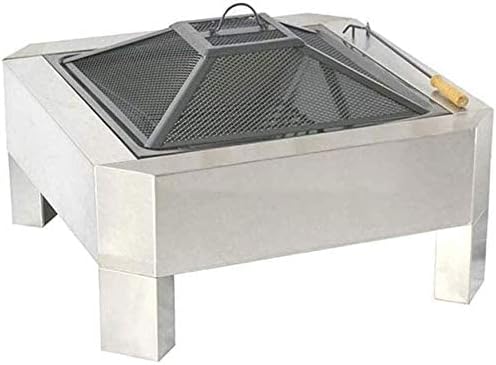 Outdoor Fire Pits Outdoor Wood Burning Firepit Fire Pit Metal Square Firepit Patio Stove Wood Burning Fire Pit Bowl for Backyard Garden Camping with Cover BBQ Cooking for Outside C