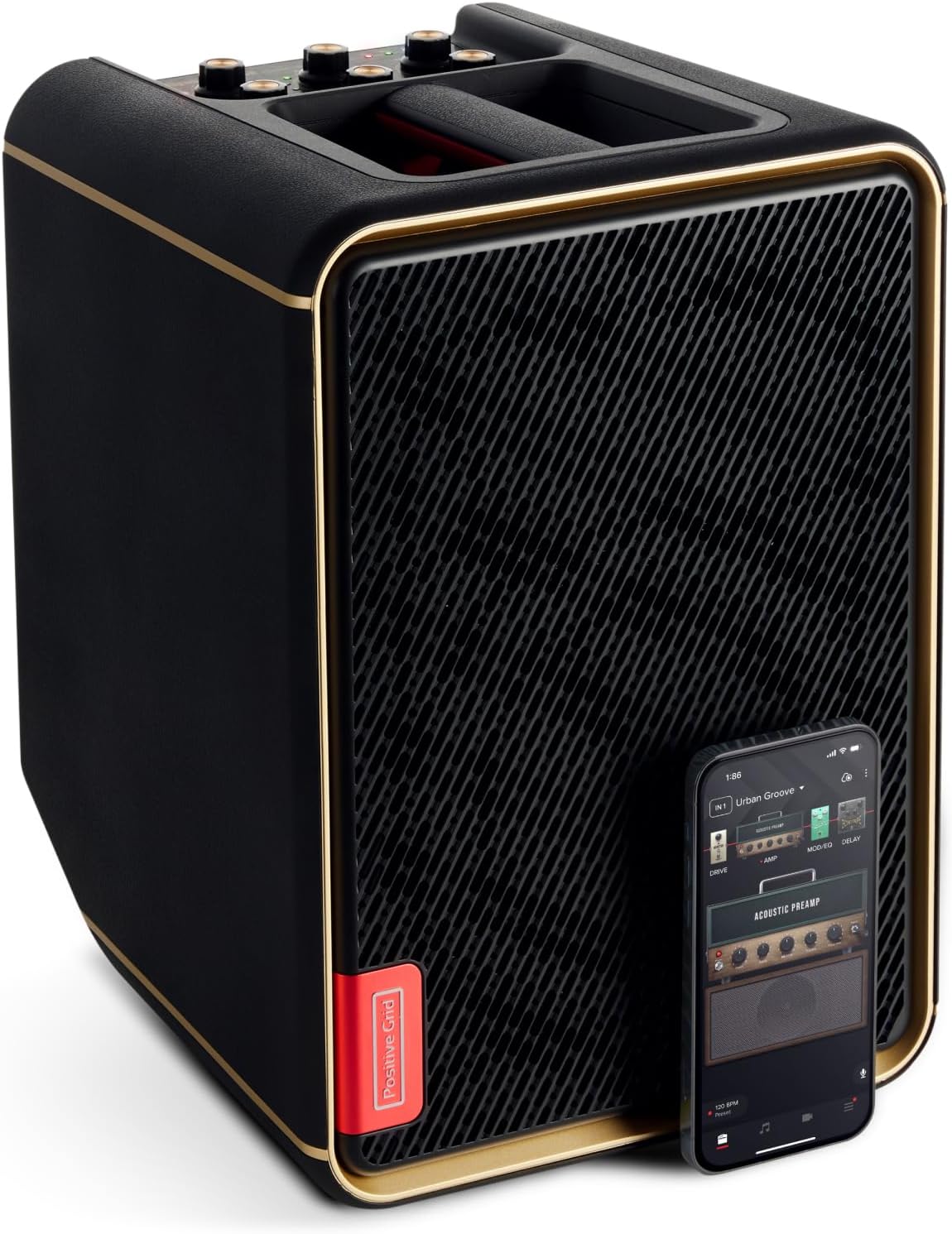 Positive Grid Spark Edge 65W Portable 4-Channel Smart Guitar Amp & PA System with Built-in Looper, AI Features & Smart App for Electric, Acoustic, Bass, Vocals, Keyboards and More