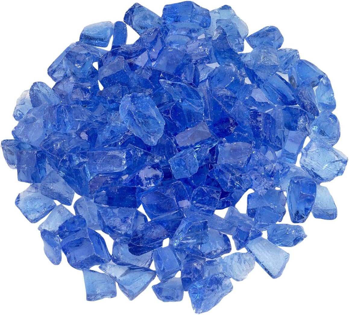 Light Blue Recycled Fire Pit Glass - Medium (18-28Mm), 20 lb. Bag