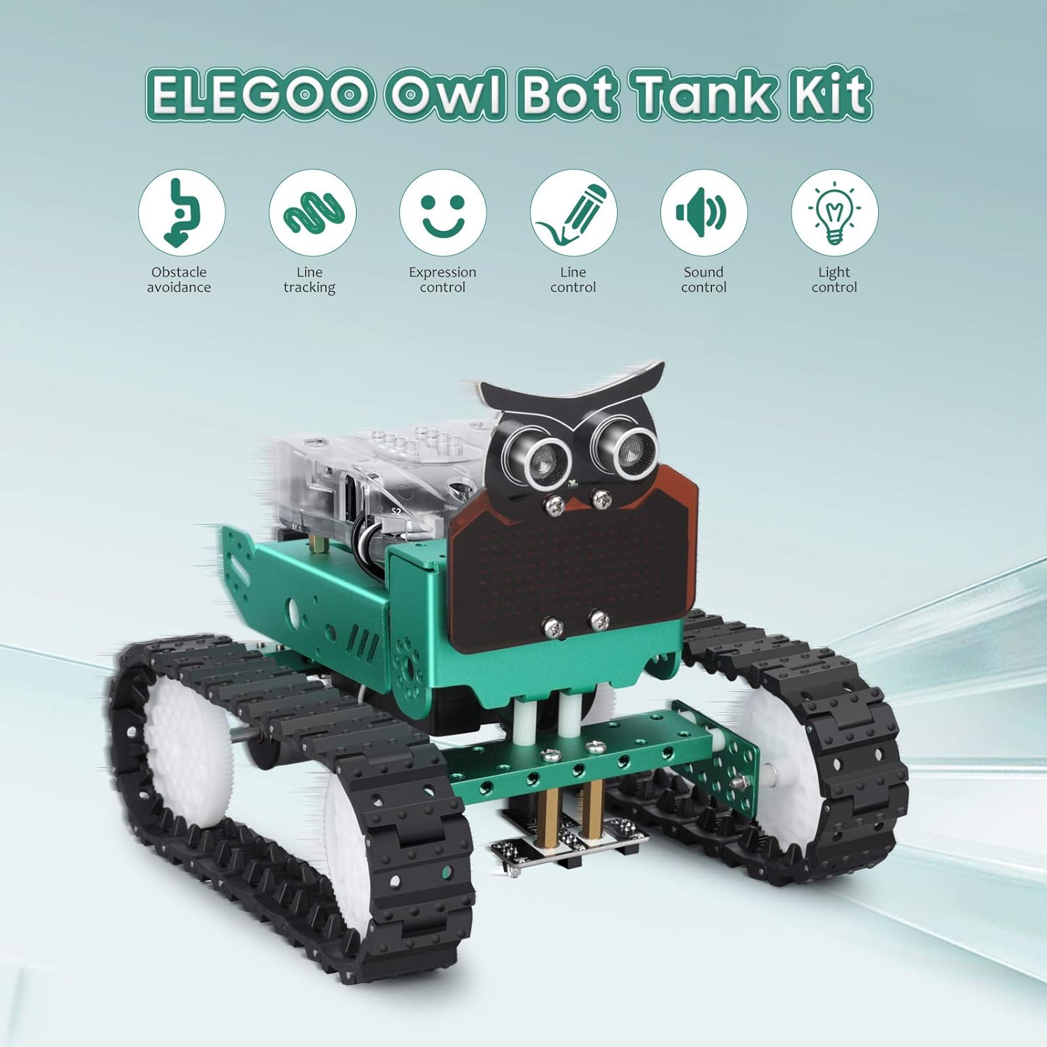 ELEGOO Owl Smart Robotic Car Kit V2.0 for Arduino Robotics for Kids Ages 8-12 12-16 STEM Science Kits Coding Robots Toys for 8+ Year Old Boys Girls Teens Circuits Engineering Building Projects