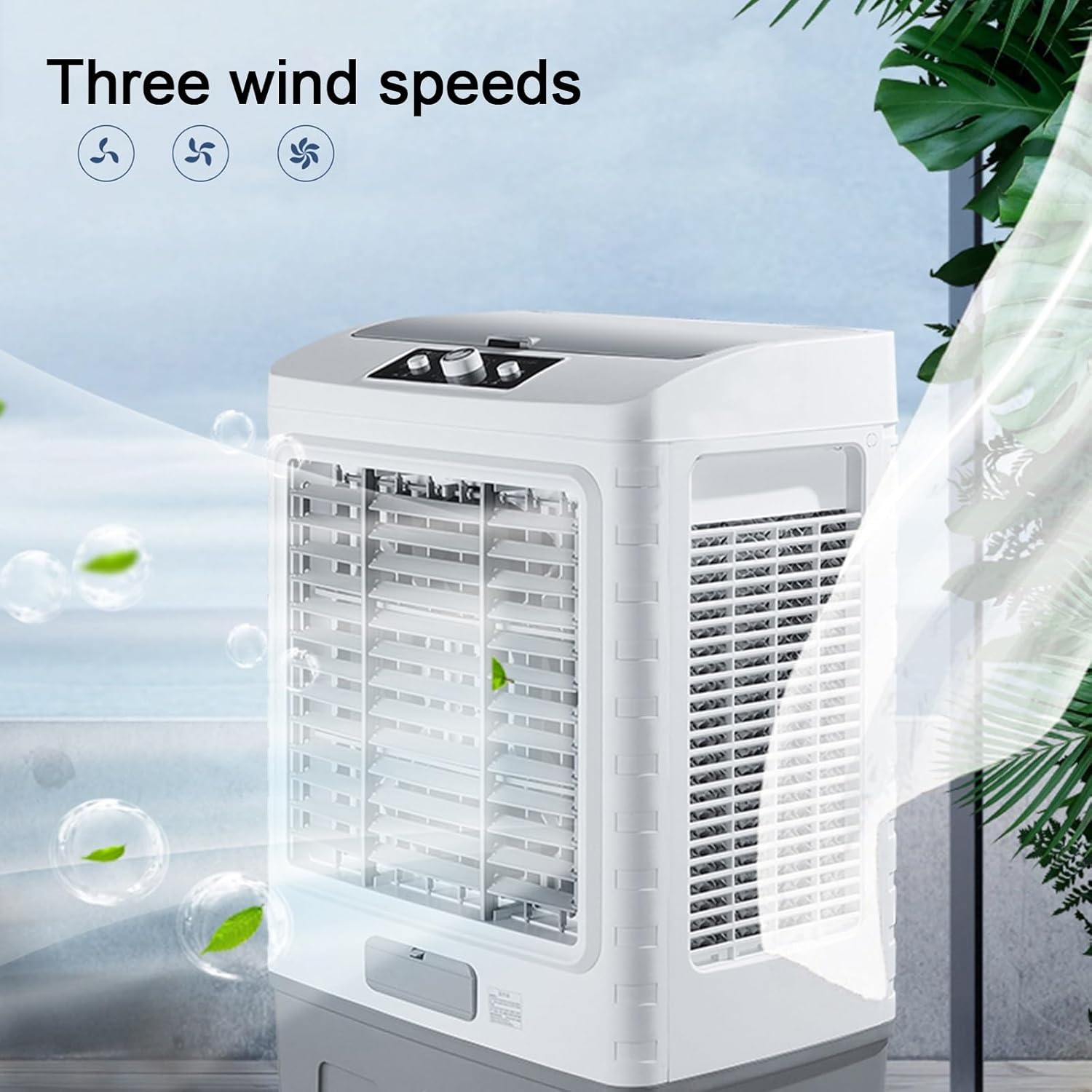 Swamp Cooler Air Conditioner, Evaporative Air Cooler w Large Capacity Water Tank, 4 Ice Box, Portable Air Conditioner with 3 Speeds for Backyard, Garage, Patio, Indoor(41x35x90cm(16x14x35.5in))