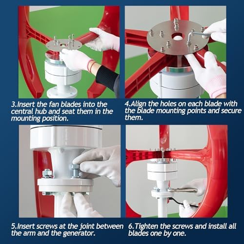 2000W Vertical Axis Wind Turbine Generator Kit, 12V/24V Home Power System with Durable Nylon Blades, Efficient Permanent Magnet Alternator for Sustainable Energy Solutions