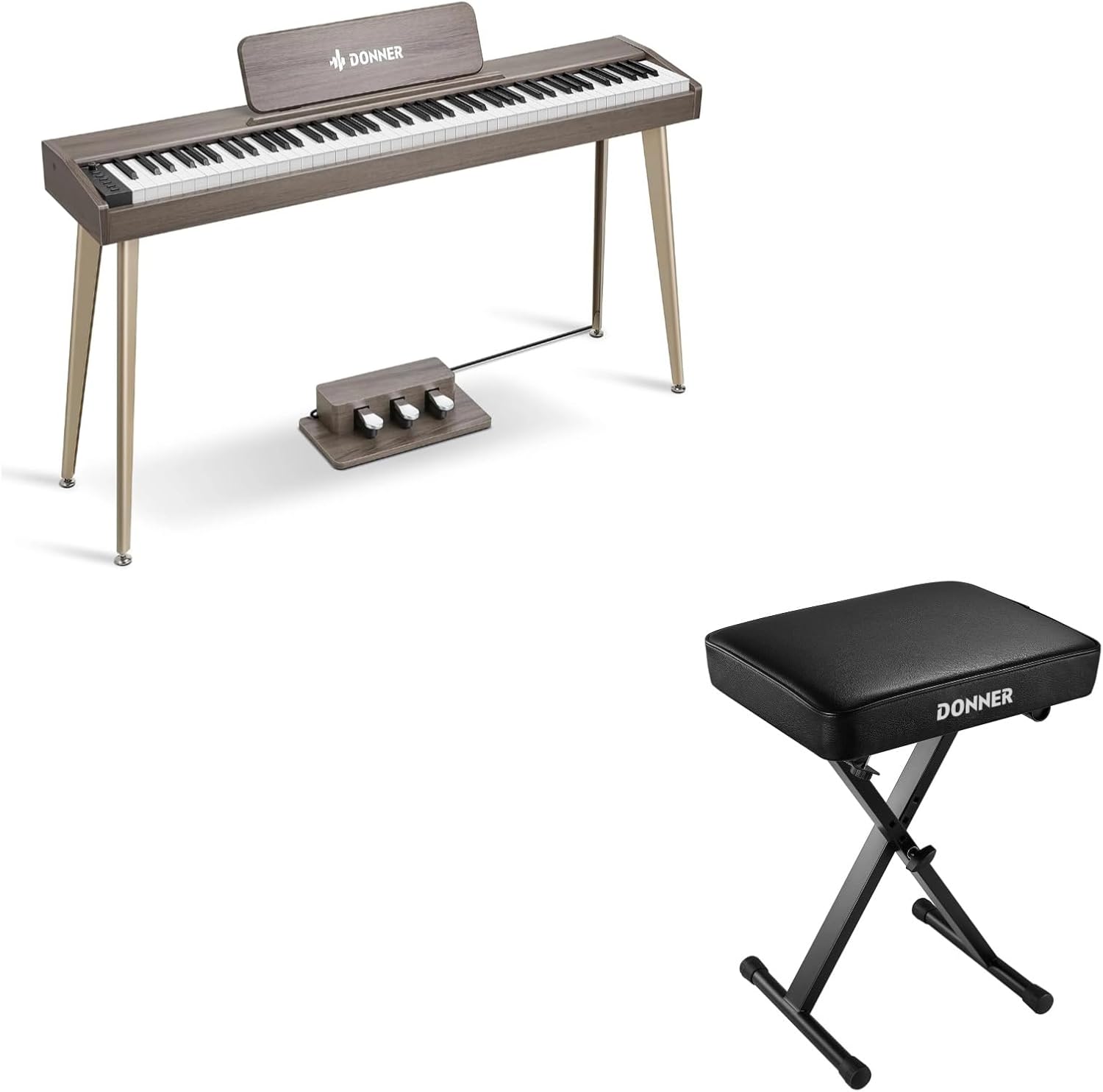 Donner OURA DDP-60 88 Key Digital Piano Keyboard+Donner Piano Bench