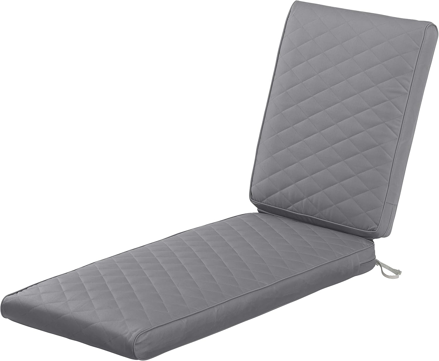 Classic Accessories Montlake Outdoor Chaise Lounge Cushion, 72 x 21, FadeSafe, Water-Repellent, Quilted Grey