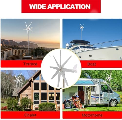 12000W Horizontal Wind Turbine Generator for 12V/24V/48V Systems, Vertical Axis Small Windmill with Controller, Free Energy Solution for Home and Off-Grid Use