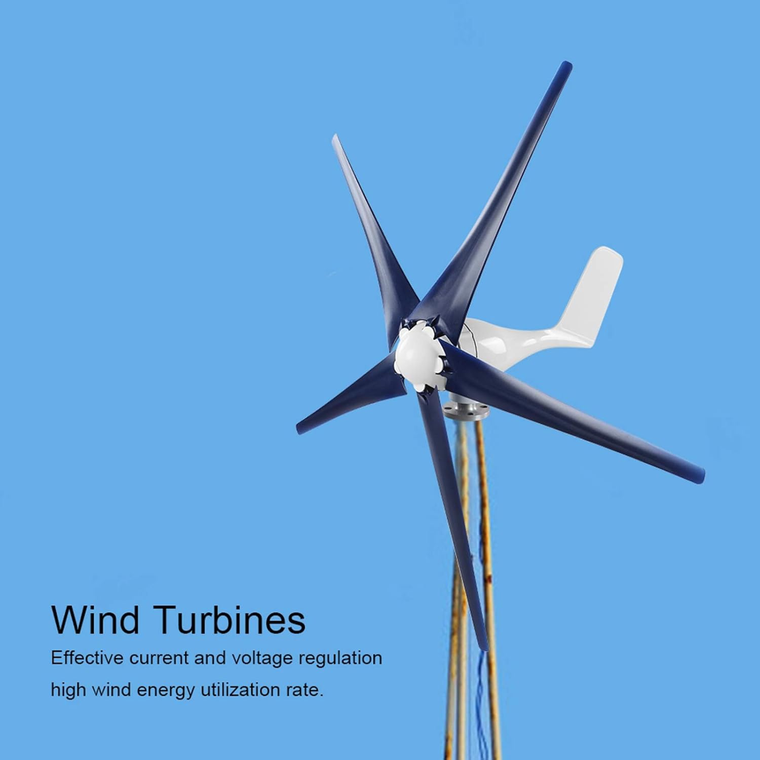 Wind Turbines Generator, Professional Wind Turbines Kit, 800W 5 Cutter Wind Generator, Low, Solar Wind Power Parts Accessories (48V)
