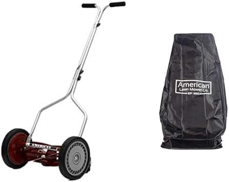 American Lawn Mower 14-Inch 5-Blade Push Reel Lawn Mower with Storage Cover Bag Bundle
