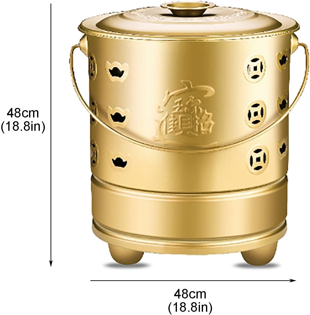 Paper Burner, Stainless Steel Burn Barrels with Fire Hook, Garden Fire Pit Cage for Burning Garbage Leaves Yard and Waste Debris Paper(48cm)