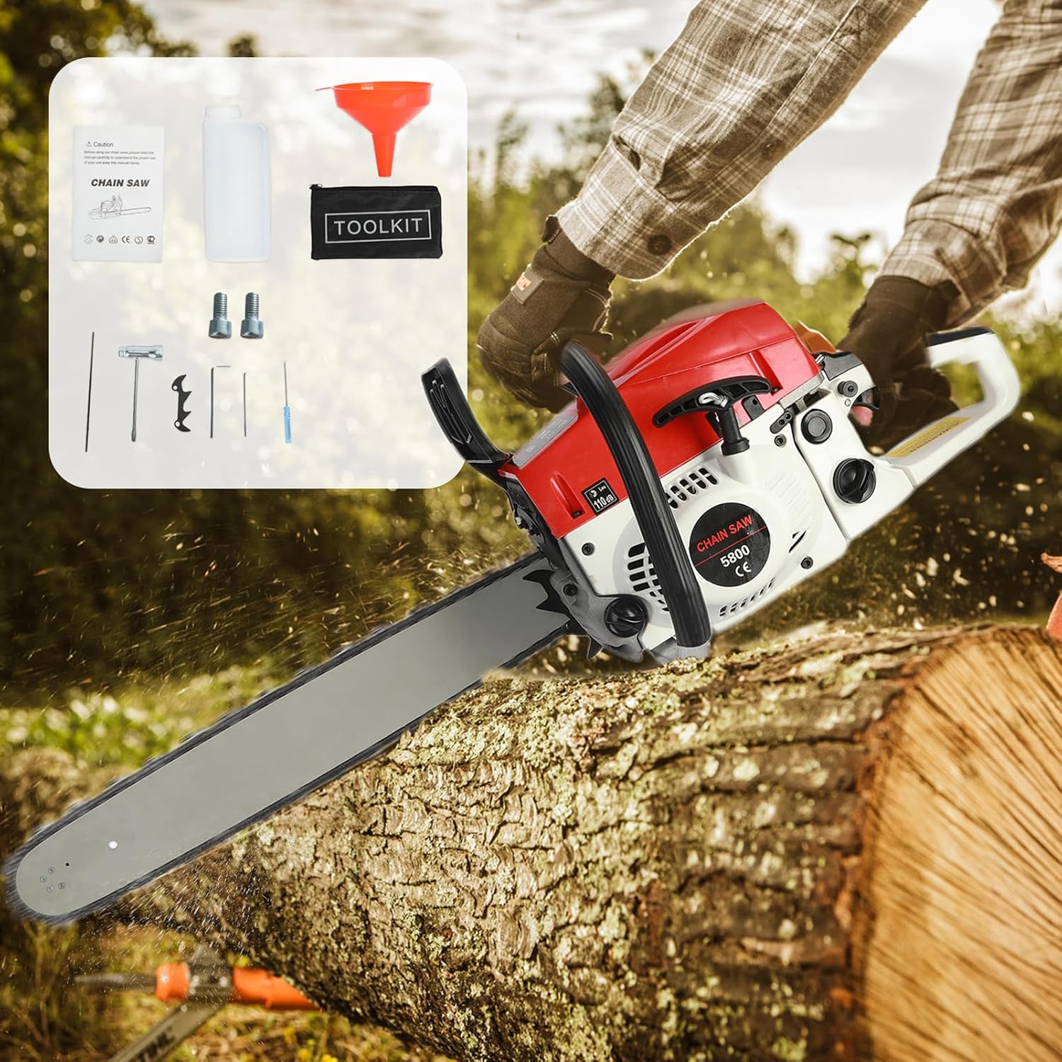 58CC Chainsaw Saw Gas Powered 2-Cycle 20