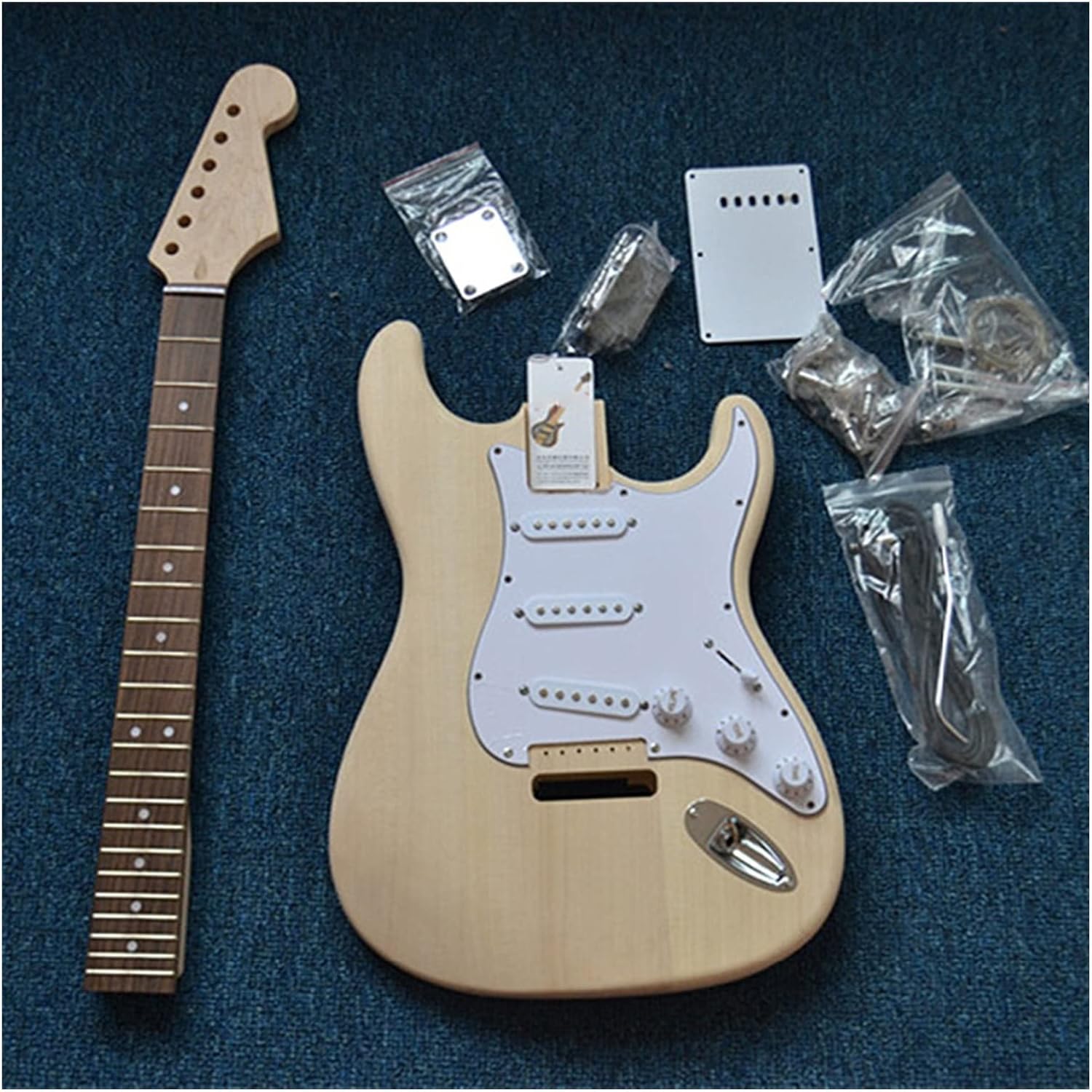 41 Inches Unfinished Electric Guitar with All Set Hardware DIY Your Own Electric Guitar Unfinished Guitar Set