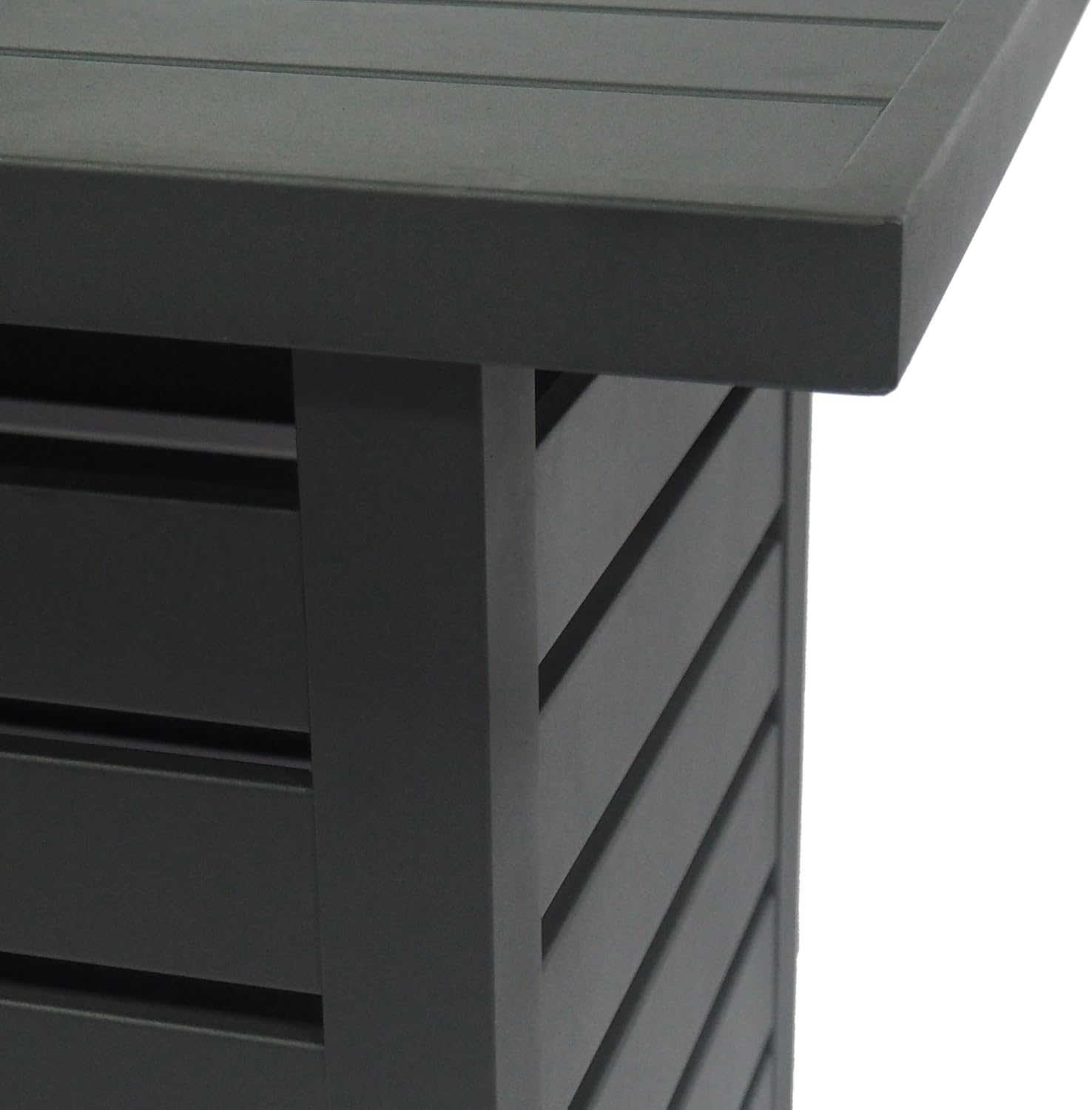 Propane Gas Fire Pit Table Pieces, Rectangular Steel with Glass Wind Guard for Outside Patio Deck Garden Courtyard