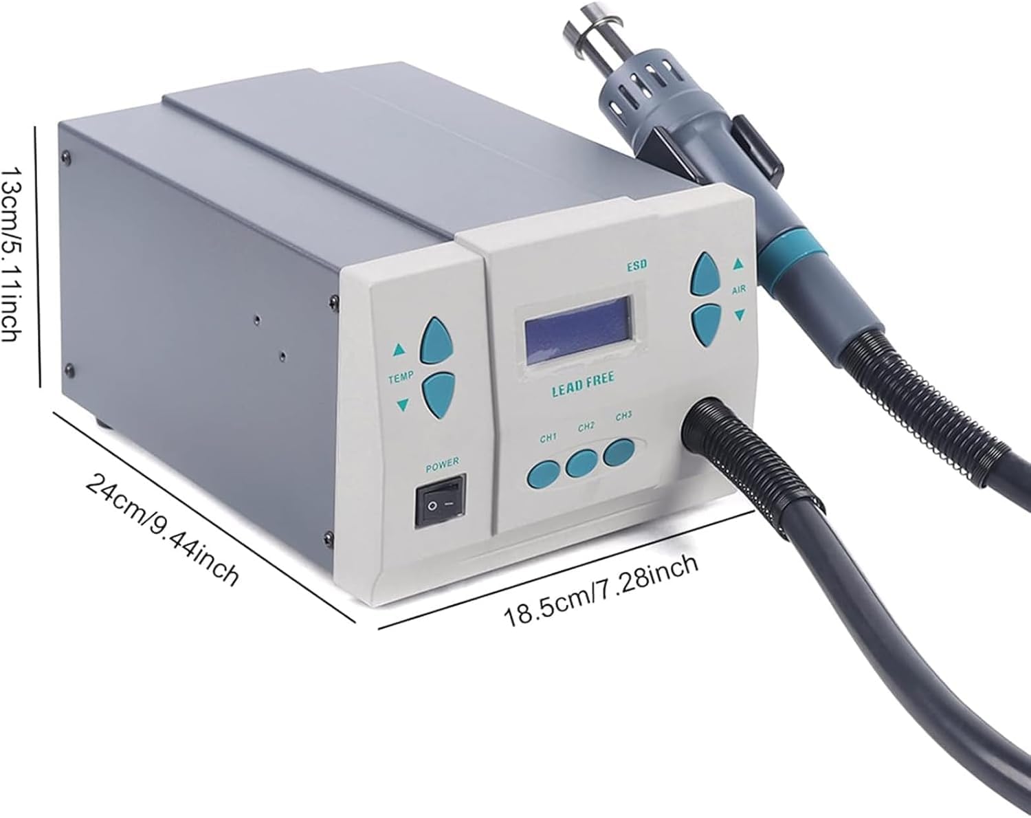 Hot air rework station, soldering hot air gun, 1000W digital display soldering station and soldering tool set, for electronic product repair and desoldering