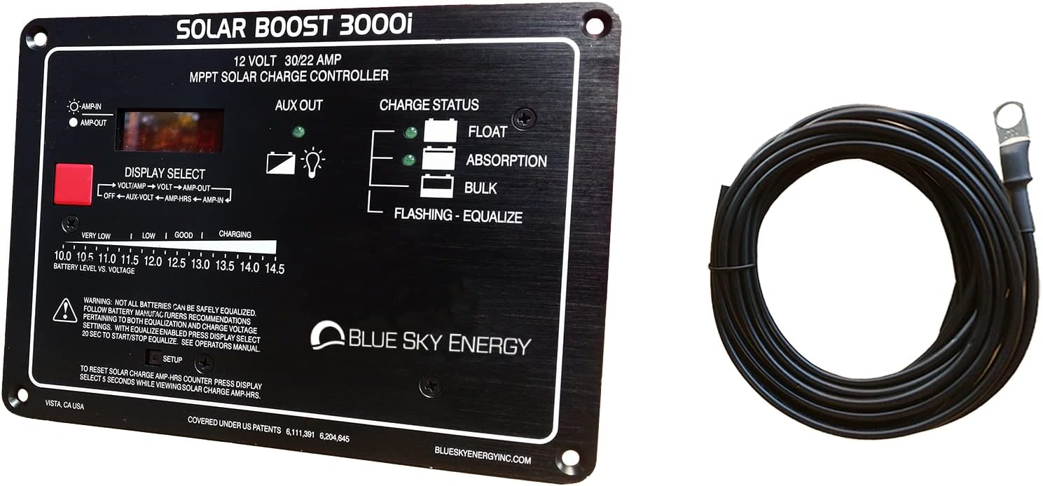 Kit Composed of Blue Sky Energy SB3000i Solar Boost 30A MPPT Charge Controller and Battery Temperature Sensor