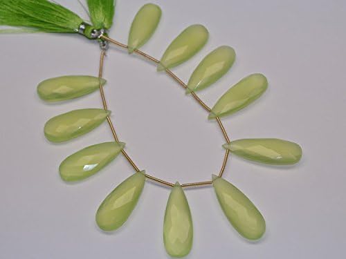 5 pairs 11 pcs -29-40mm-neon parrot green prehnite chalcedony faceted pear shape briolette-elongated briolette-beautiful micro faceted