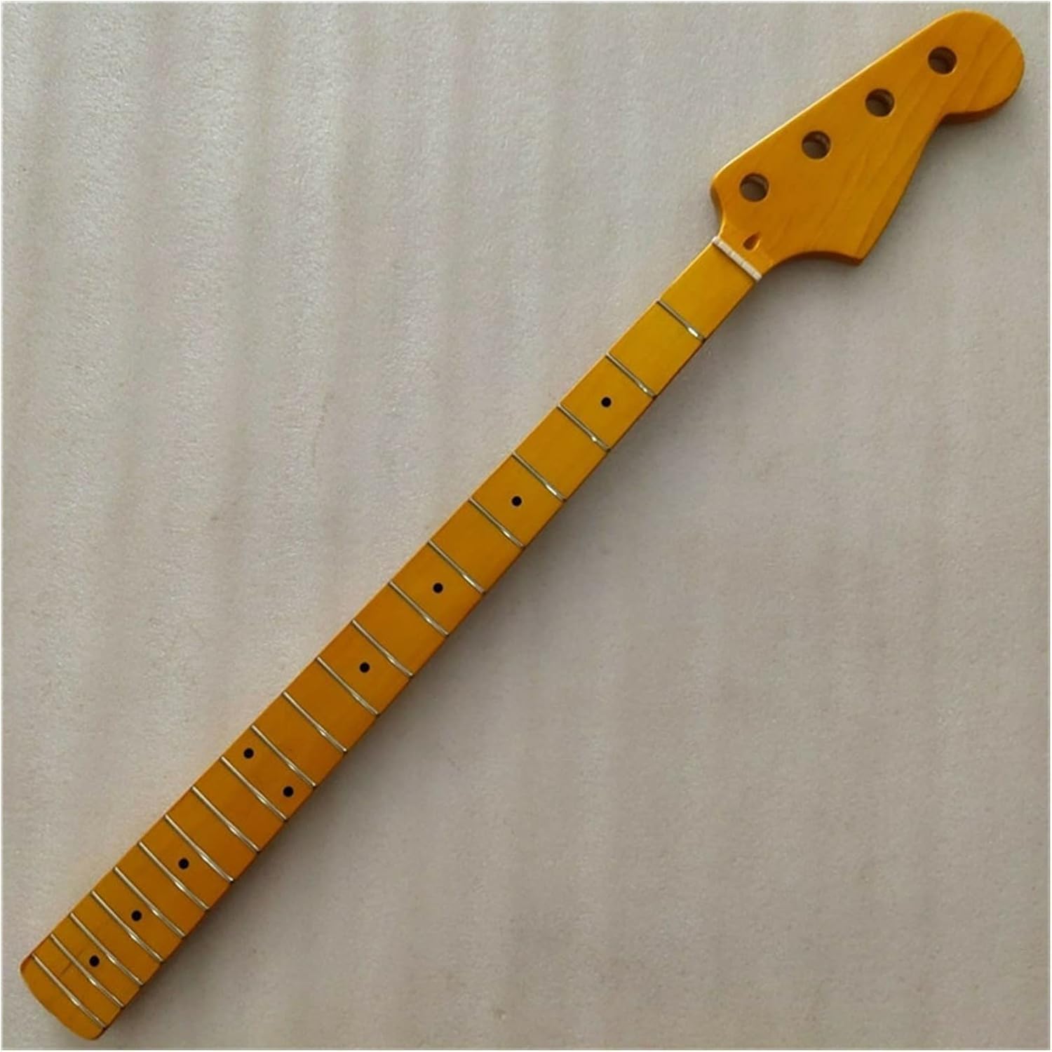 Yellow Maple 20 Frets Bass Guitar Neck 4 String Maple Fingerboard Bass Neck Replace Unfinished Guitar Neck