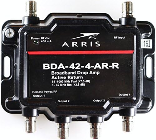 Arris 4-Port Cable Modem, TV, HDTV Amplifier Splitter Signal Booster with Active Return and Coax Cable Kit