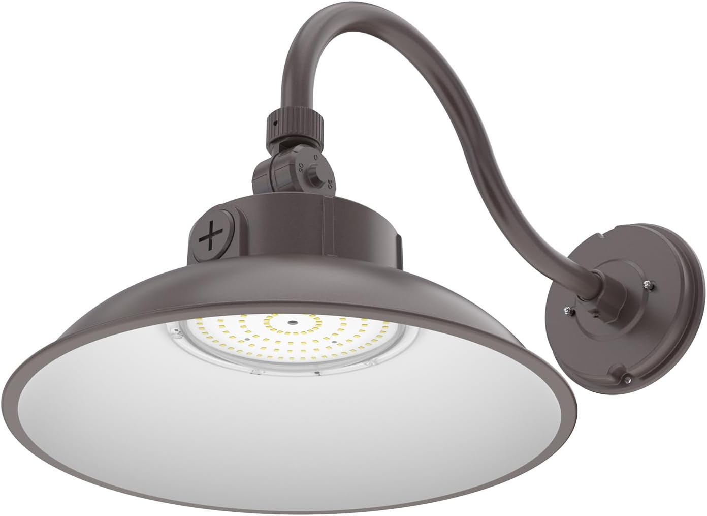 HYPERLITE Gooseneck Barn Light 12inch - 50W/40W/30W Selectable - 3000K/4000K/5000K Switchable IP65 Gooseneck Wall Sconce - 360° Rotation Barn Light Sconce Outdoor for Porch Farmhouse Garage