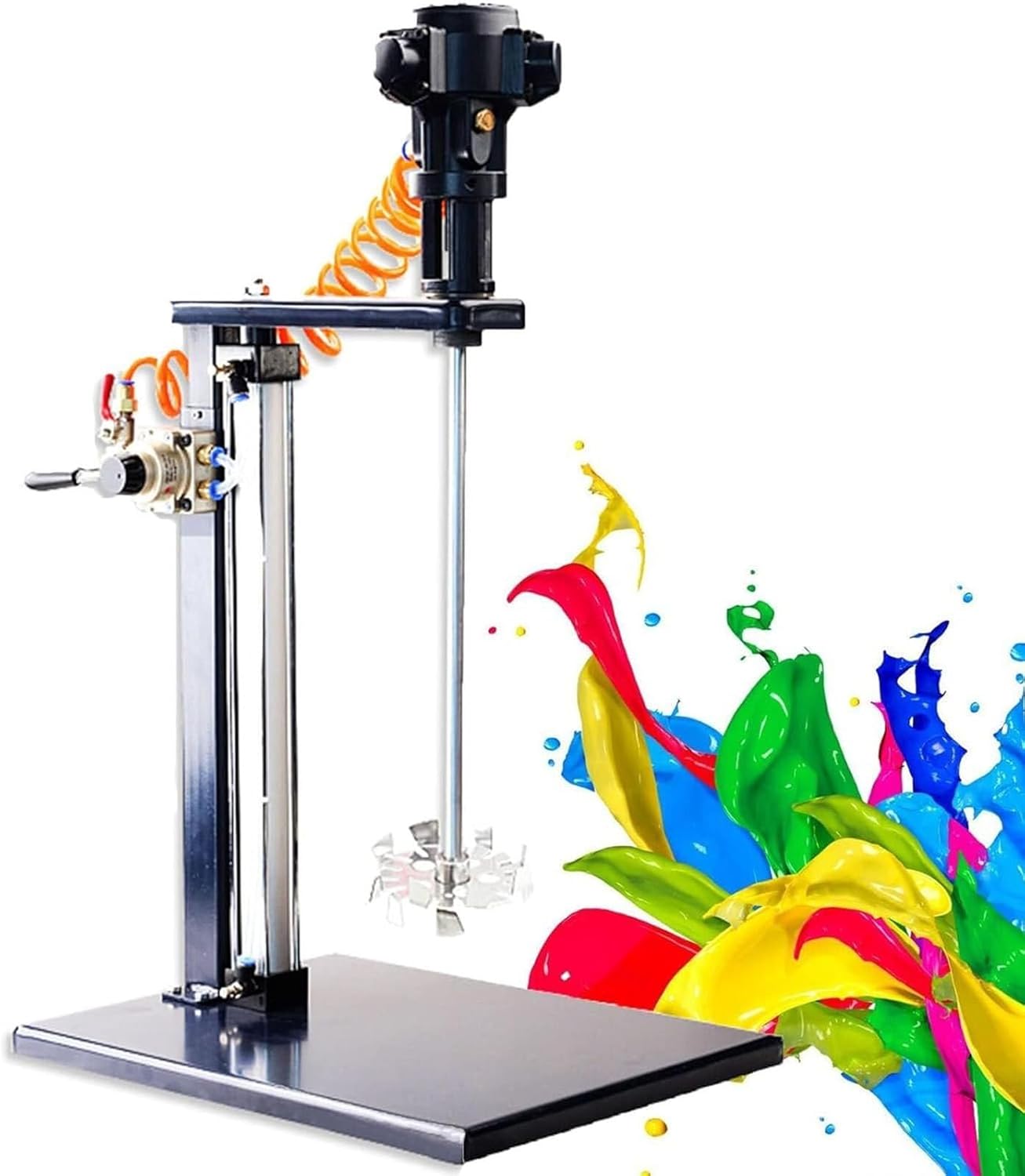 Automatic Paint Stirring Machine, 1500-3000rpm Pneumatic Air Automatic Paint Mixer, 5 Gal/20l Lift Agitator, Desktop Vertical Air Agitator