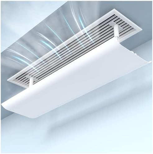 Central Air Conditioner Deflector - Adjustable Ceiling Vent Diffuser With 180° Wide-Angle, Anti-Condensation Baffle For Prevent Direct Breeze & Improve Airflow(47x12in/120x30cm)