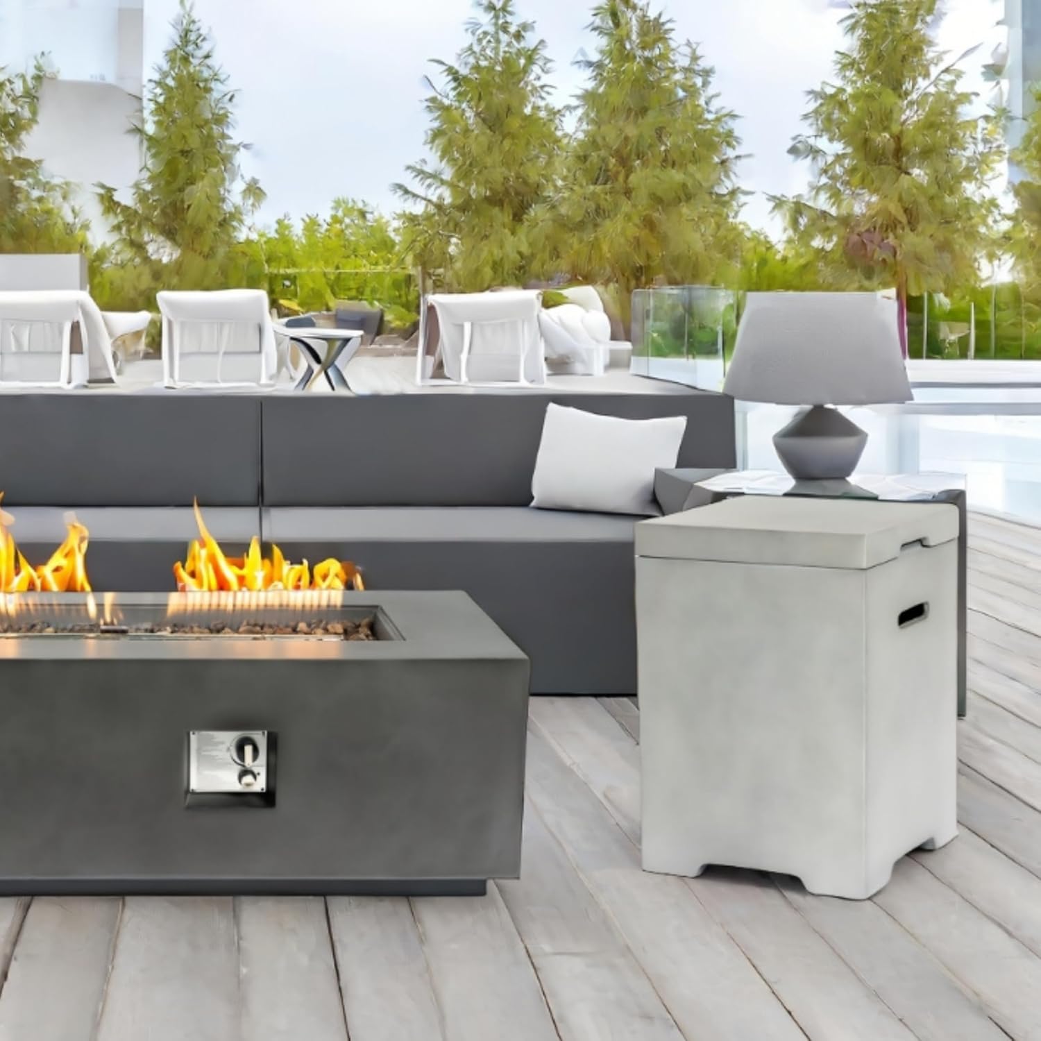 Fire Pit Series Stainless Steel Round (21 * 16 Inch Tank Table)