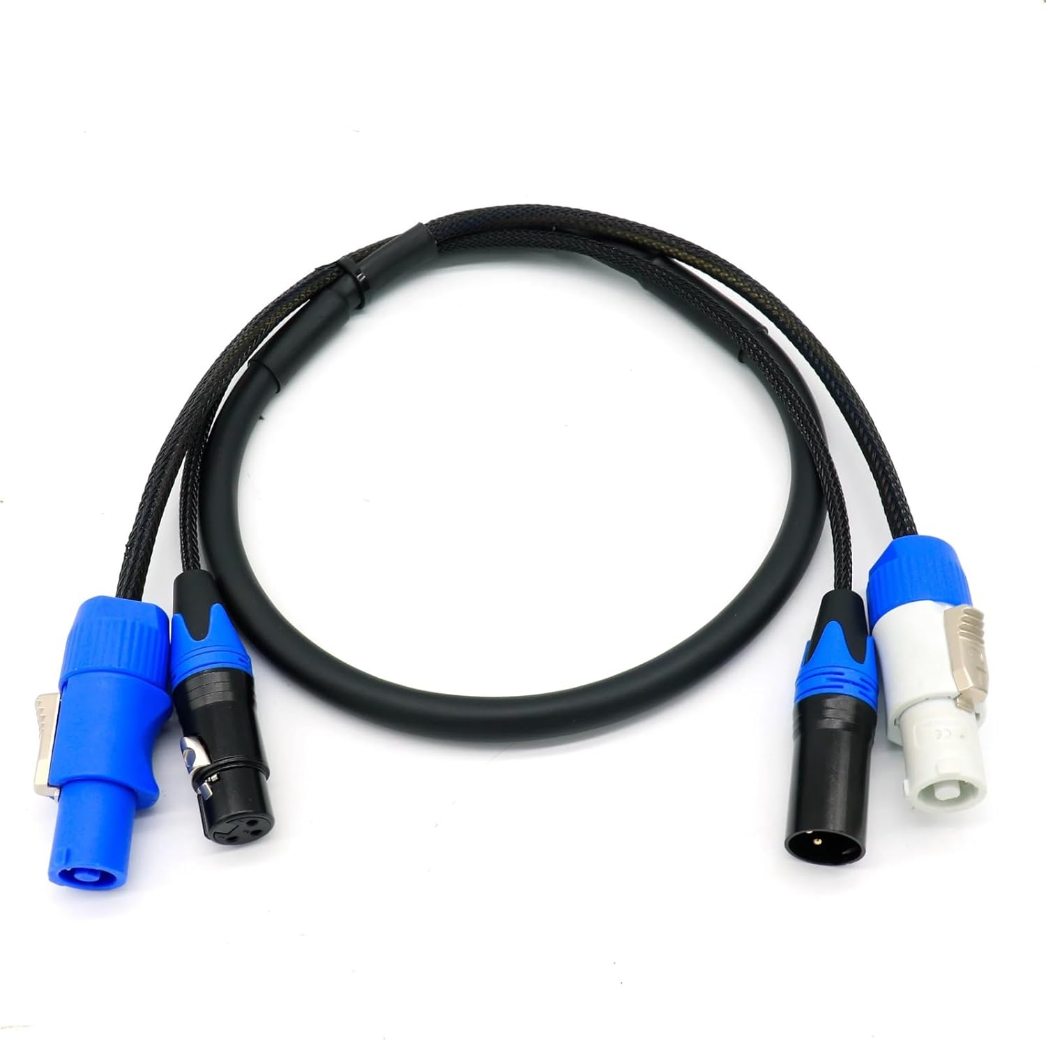 3-pin XLR Combo Cable 1m 2m 3m 5m Power con DMX Cable for Stage Lighting Led Screen(5 Meters)