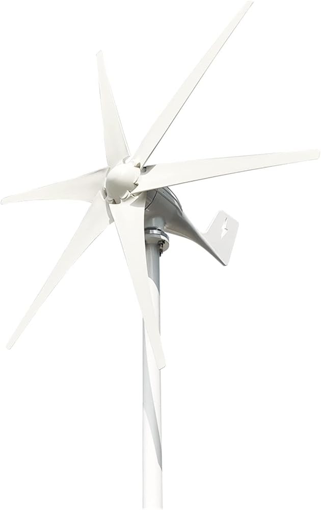 Wind Turbine Generator Kit, Windmill Turbine Generator Power 2000w 12v 24v 48v 6 Blades With Off Grid System Mppt And Hybrid Charge Controller For Home for Hybrid Solar Wind System(With Mppt Controlle
