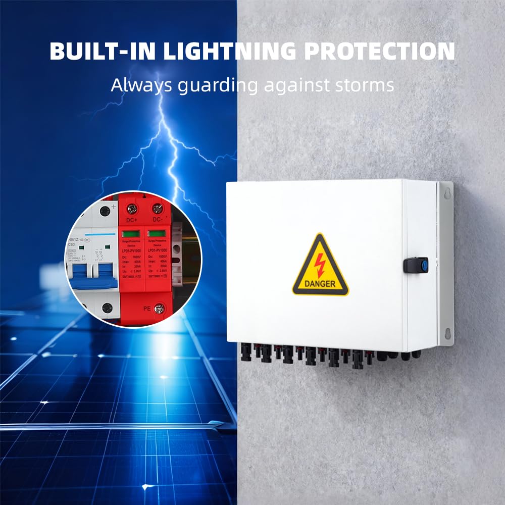 6 String Solar PV mc4 Metel Combiner Box 16A Rated Current Fuse 63A Air Circuit Breaker Out Door IP65 Waterproof (6 String- 16A)