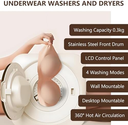 2 in 1 Mini Portable Washer and Dryer Combo - 3.5L Compact Front Drum Washing Machine for Small Clothes, Underwear, Socks - Ideal for Desktop Use, Space-Saving Solution