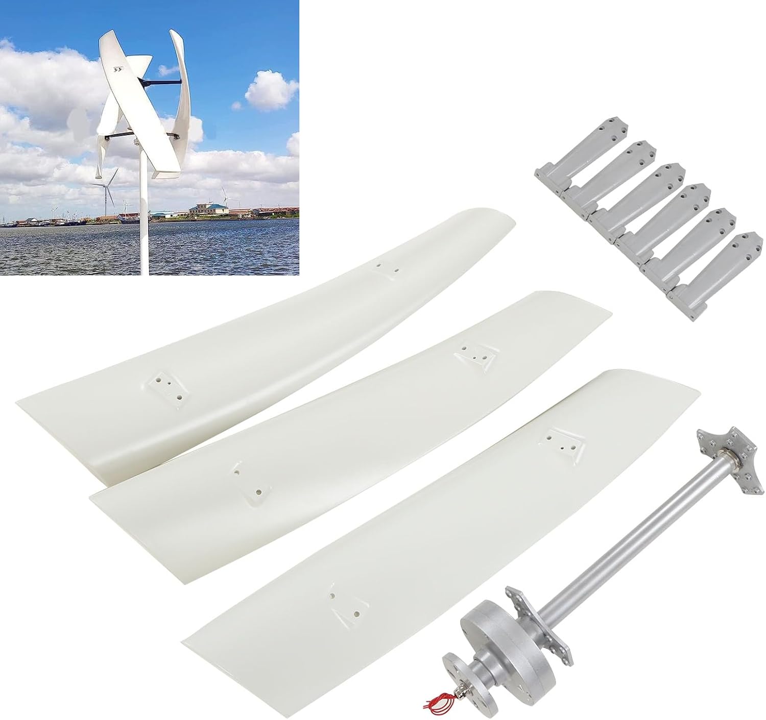 Walfront Vertical Wind Turbine Generator Kit with MPPT Controller Low Vibration and Noise Maglev for Marine RV Home 800W (12V)