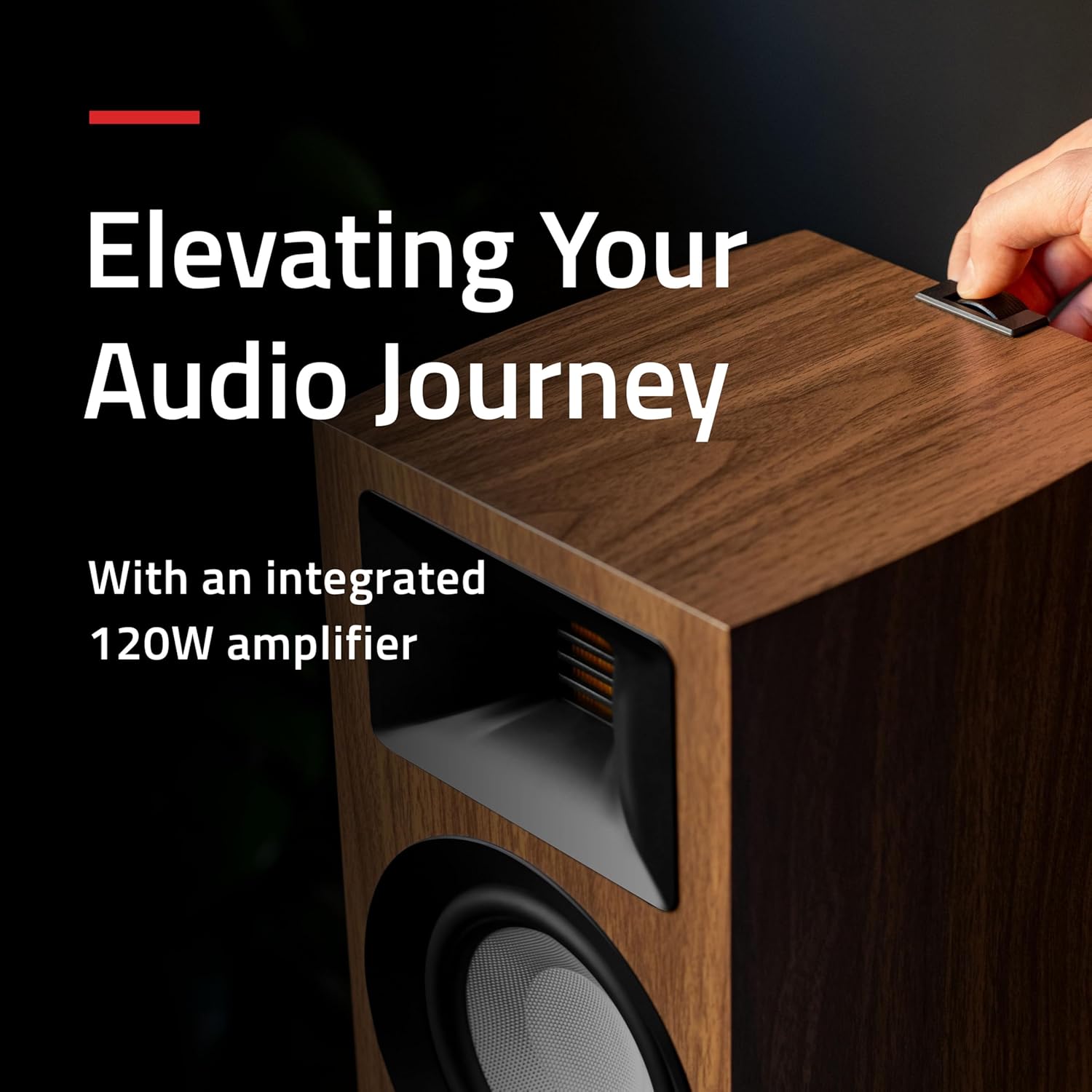 Fluance Ri71 Reference Stereo Powered Bookshelf Speakers with High Performance AMT Tweeters, 5