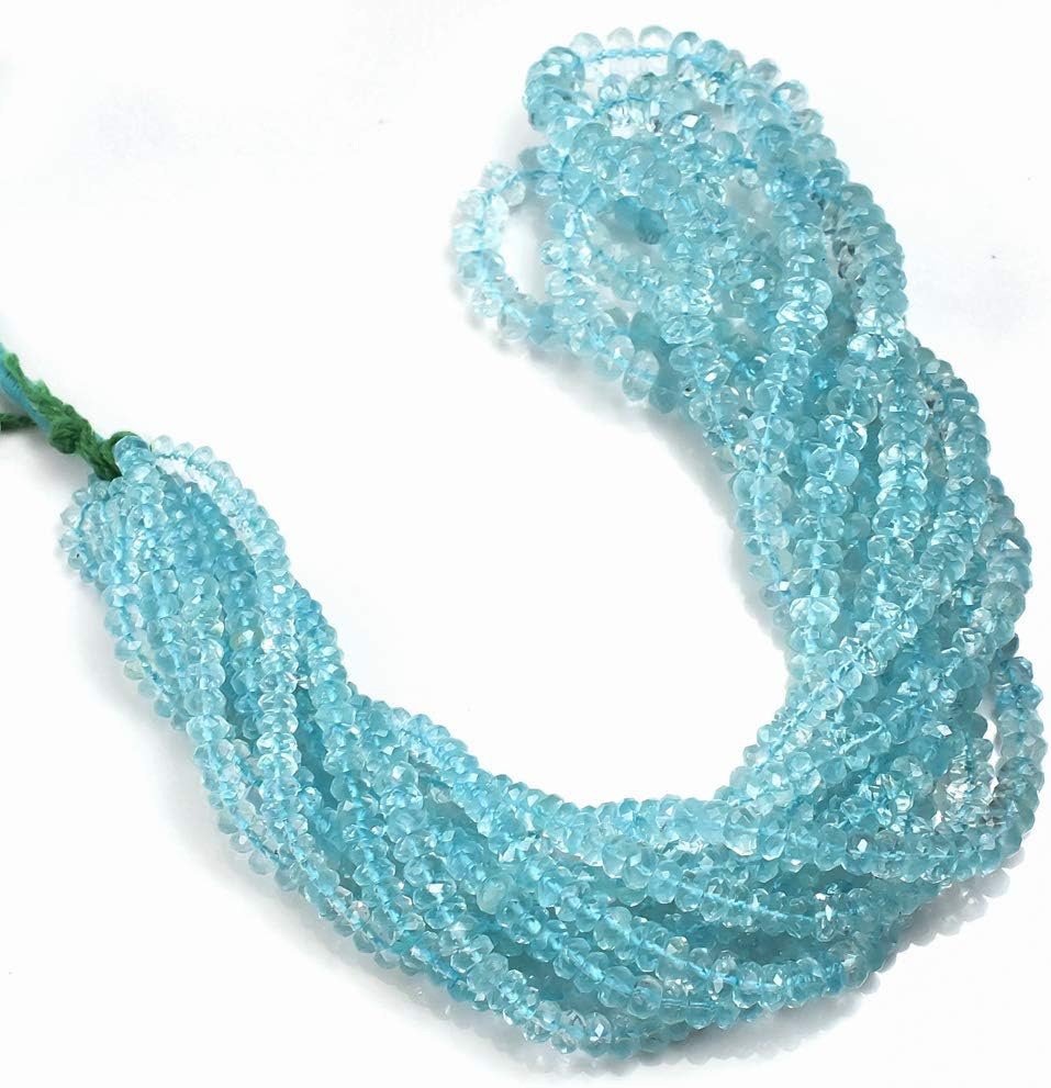 Natural Aquamarine Micro Faceted 3 to 6 mm Roundel Semi Precious Beads,Aquamarine Faceted Beads,Aquamarine Micro Faceted Beads, Aquamarine Gemstone Beads,Aquamarine