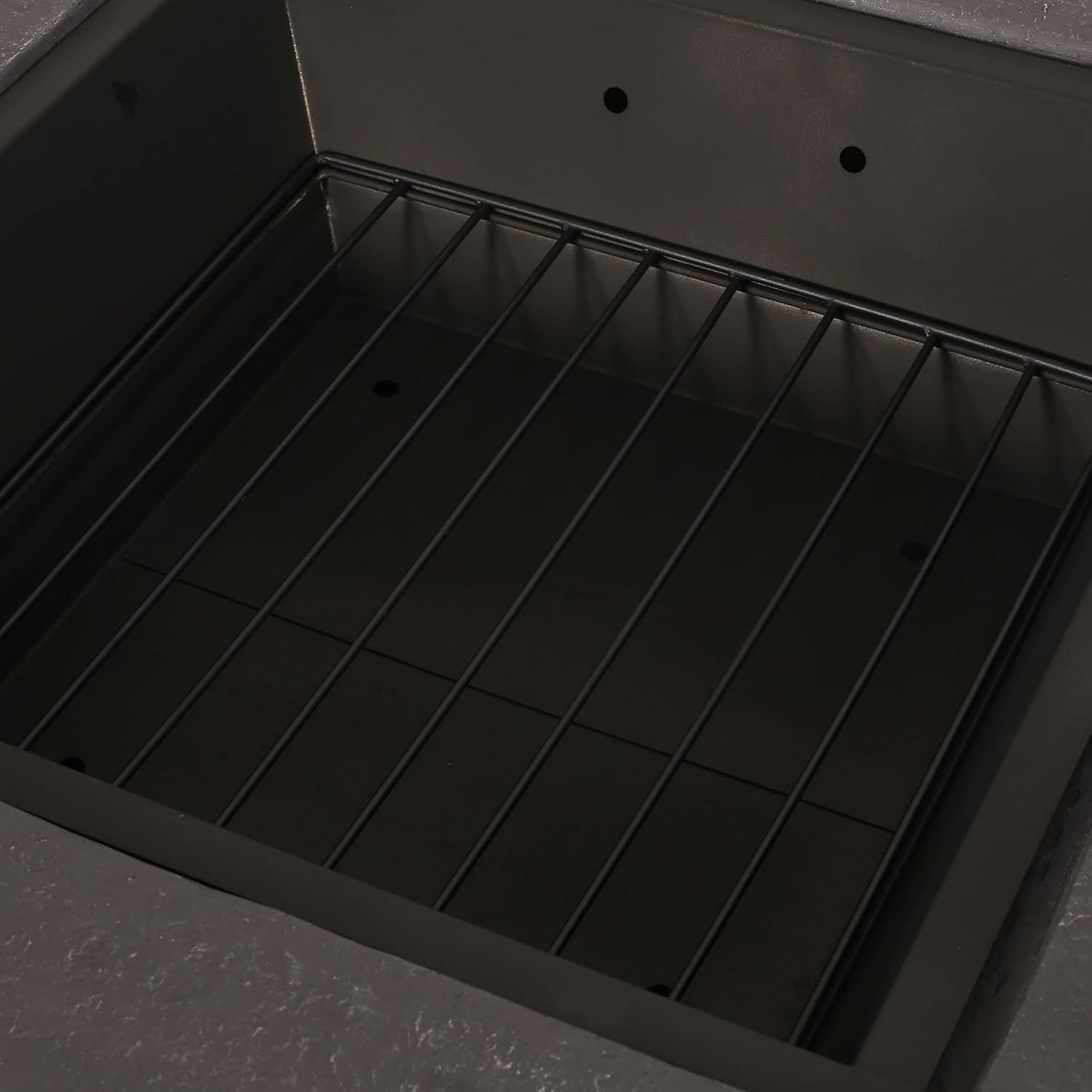 29 Inch Fire Pits for Outside Wood Burning, MGO Square Firepits for Outside, Wood Burning Fire Pit for Camping, Garden, Backyard, Bonfire Party, Stone Gray