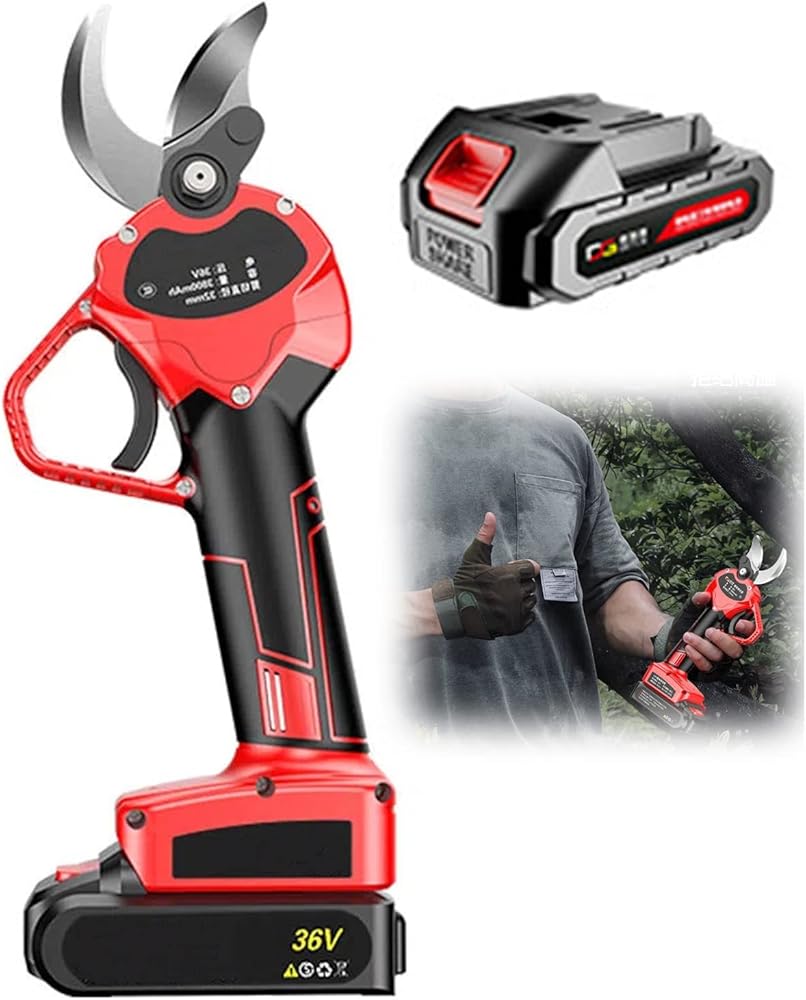 Cordless Electric Pruning Shears with 1.6 Inch Cutting Diameter Power Pruner Rechargeable, Electric Pruners for Tree Branch Flowering Bushes