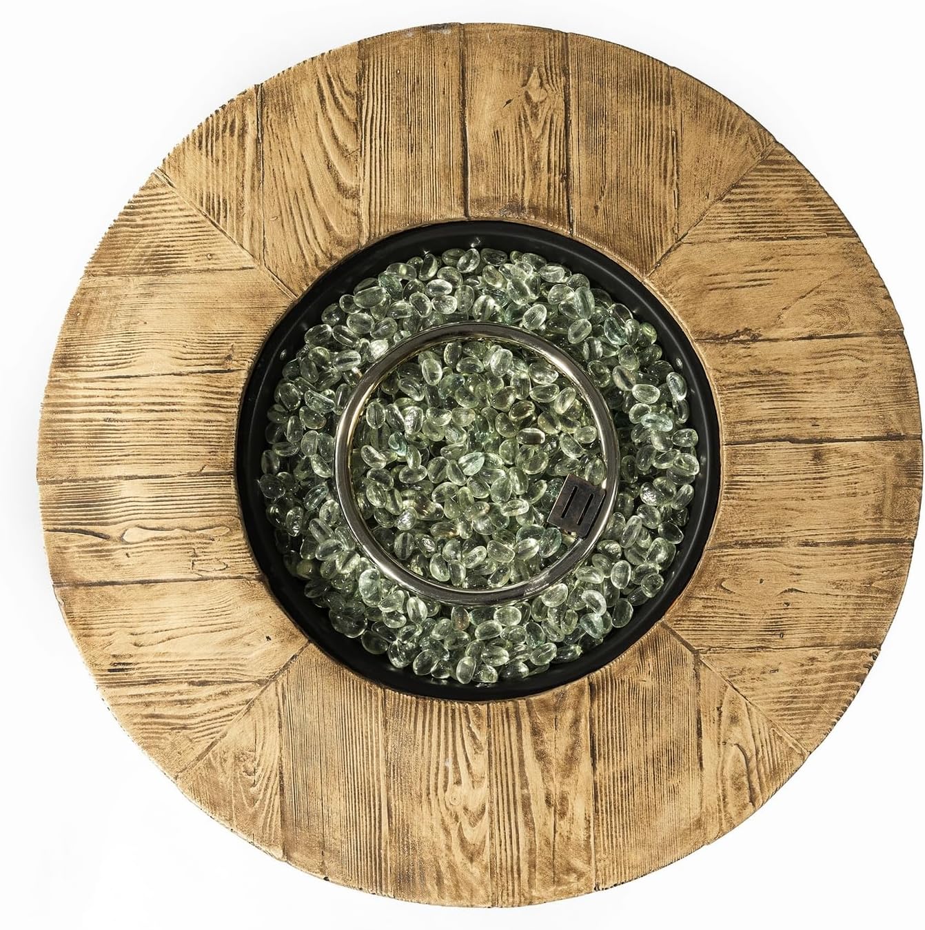 Penau 30inch Round Fire Pit Table, Propane Fire Table with Lava Rocks, Steel Construction, Versatile Outdoor Fire Pit, Safety Features