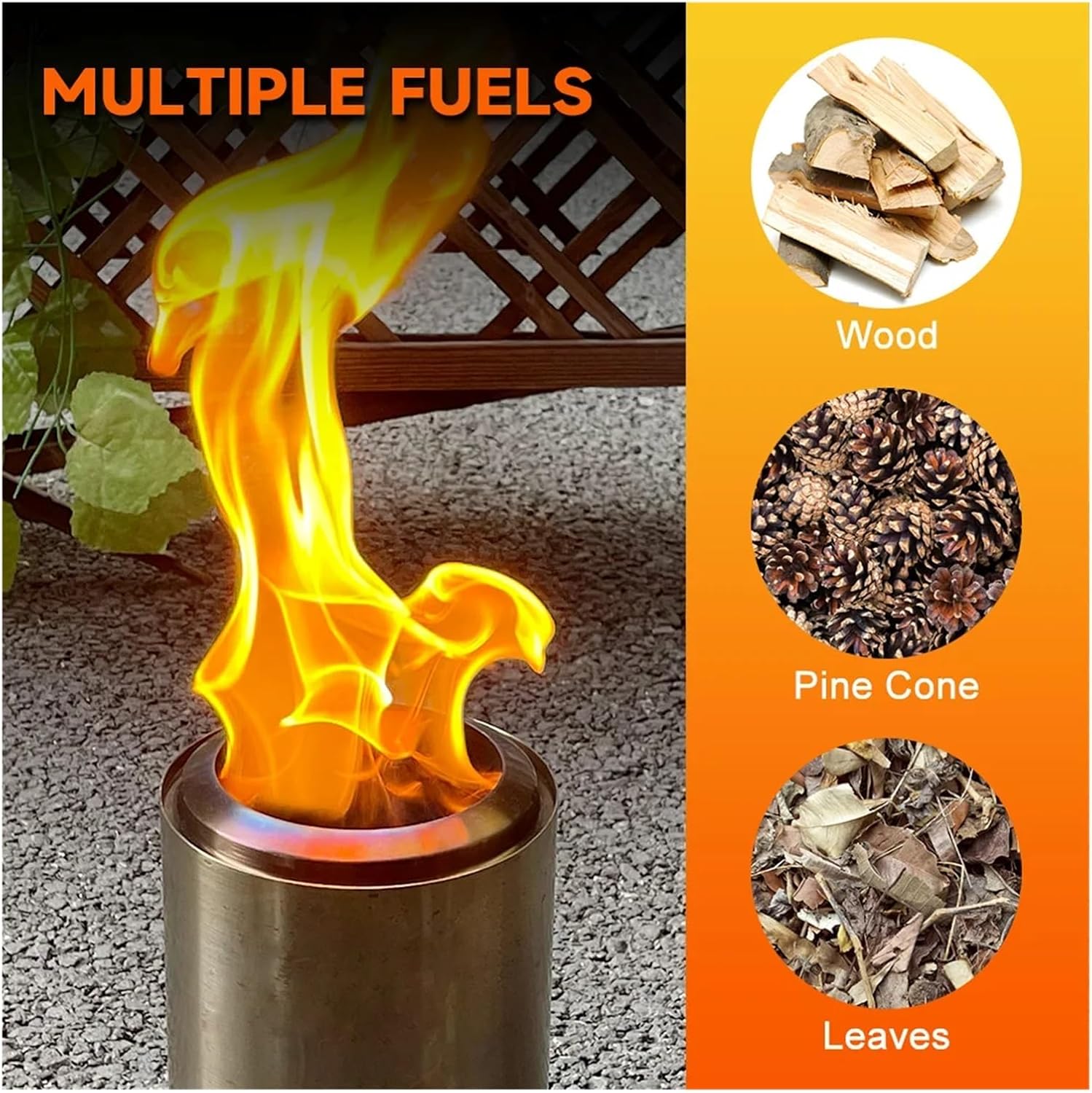 Garden supplies Camping Wood Stove Stainless Steel Outdoor Smokeless Fire Pit Small Backpacking Stove for Traveling Hiking Picnic Outdoor heater