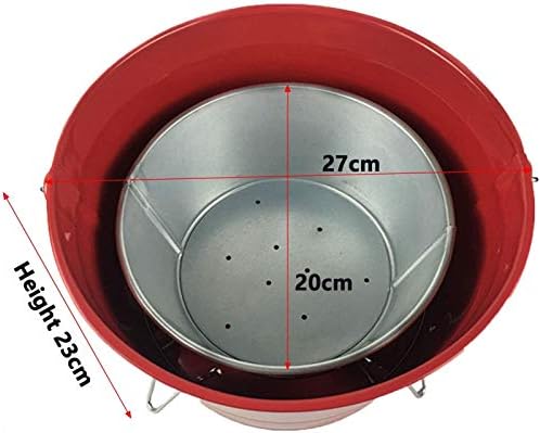 Outdoor Fire Pits Barrel Grill,Outdoor Charcoal Fire Pit,Household Portable Grill,Used for Camping,Picnic,Terrace,Backyard,Garden,Beach,27X23Cm,Blue/Red